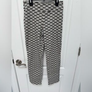 UP! Black, Beige, & White Patterned Ankle Pants, Pull-on, Slimming, Size 8